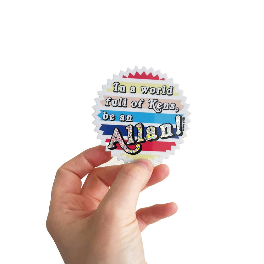 Barbie Movie Ken and Allan Glitter Sticker