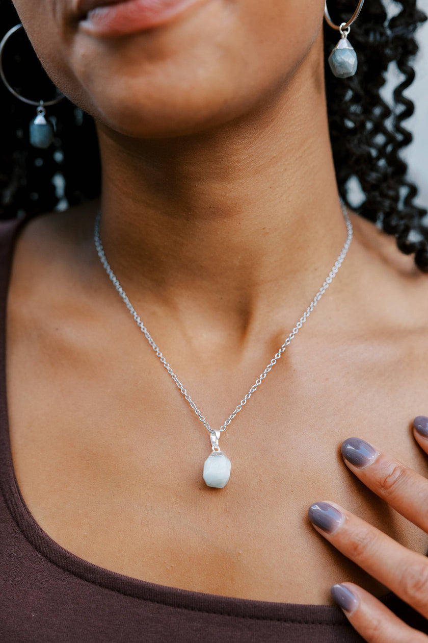 Raw Aquamarine Gemstone Necklace