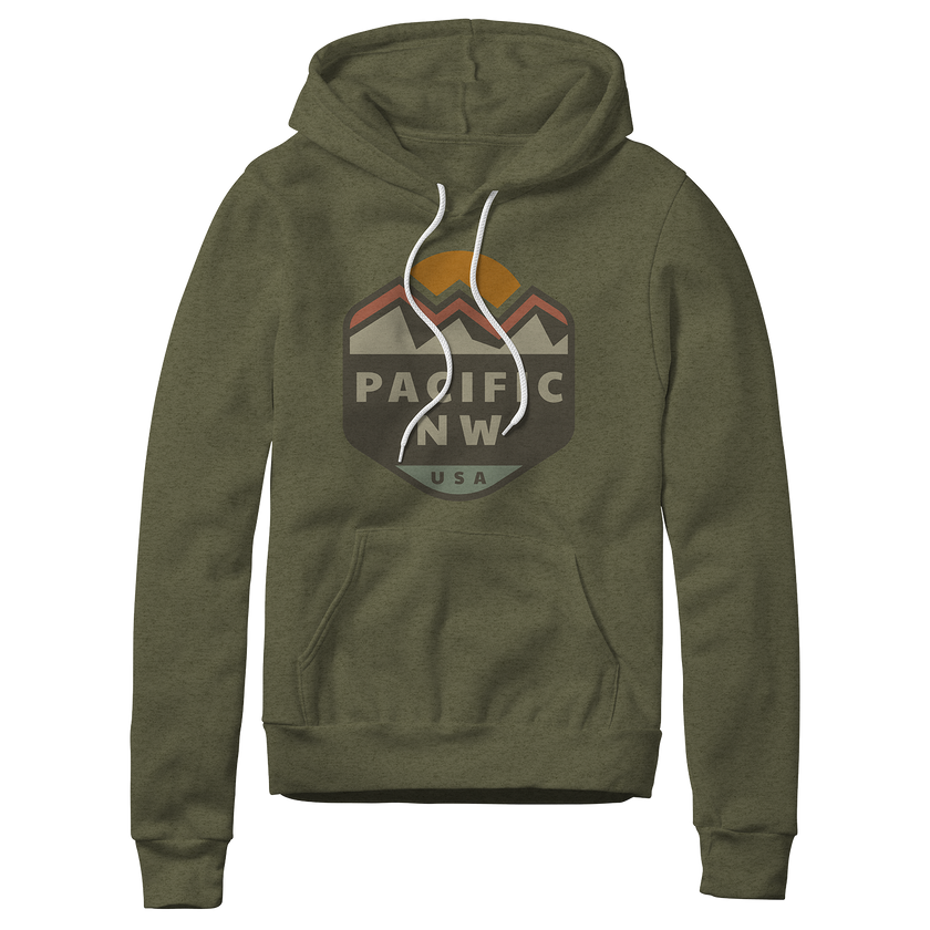 Sun over Mountain Stamp Premium Hoodie