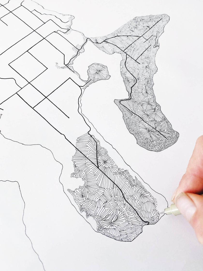 Vashon Blue Topo Map Postcard