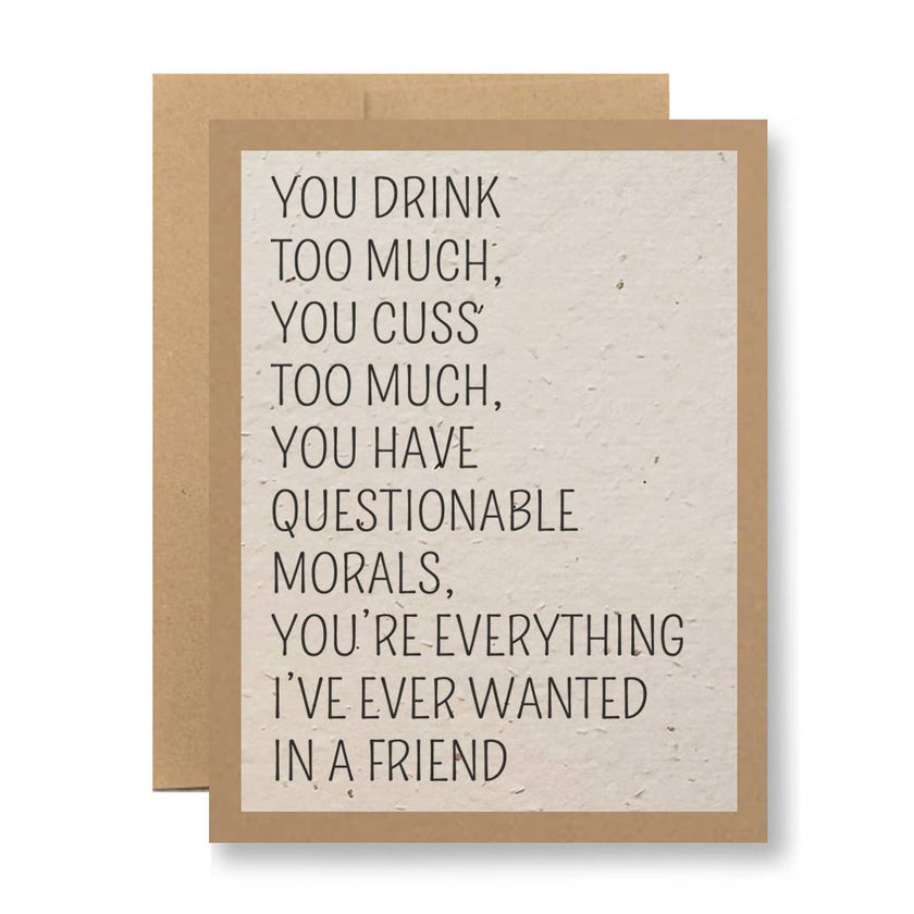 Questionable morals - Seed Paper Card