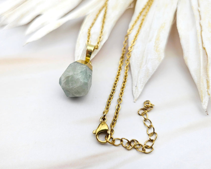 Raw Aquamarine Gemstone Necklace
