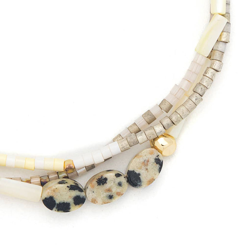 Joy/Dalmatian Jasper/Gold Bracelet