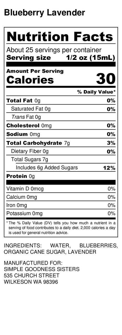 Blueberry Lavender syrup