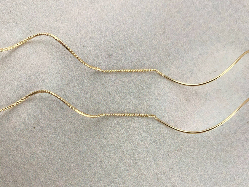 Natural Citrine Spiral Threader Earrings