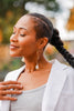 Natural Citrine Spiral Threader Earrings