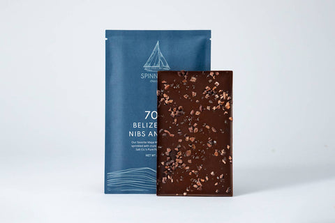 70% Belize with Nibs and Salt Chocolate Bar
