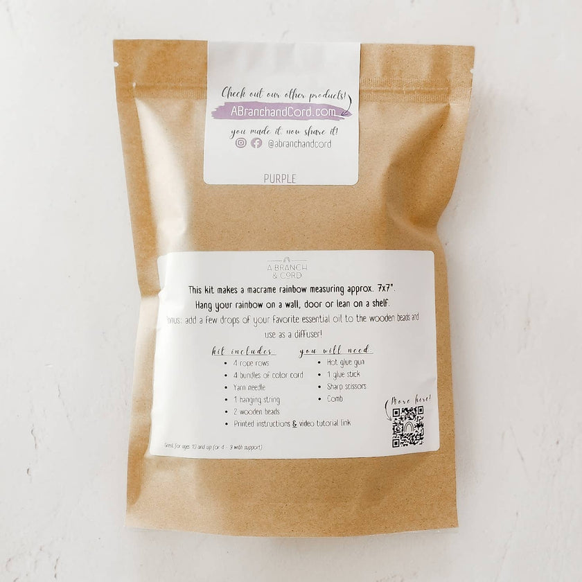 DIY Macrame Rainbow Kit (Various Colors)