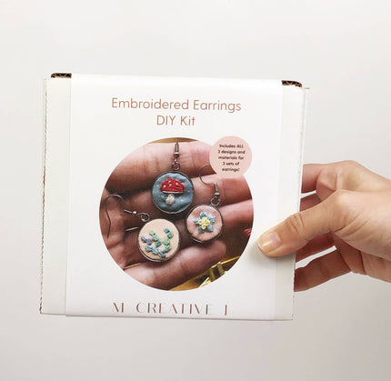 Earrings - Beginner Hand Embroidery DIY Craft Kit