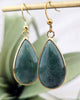 Moss Agate Teardrop Earrings