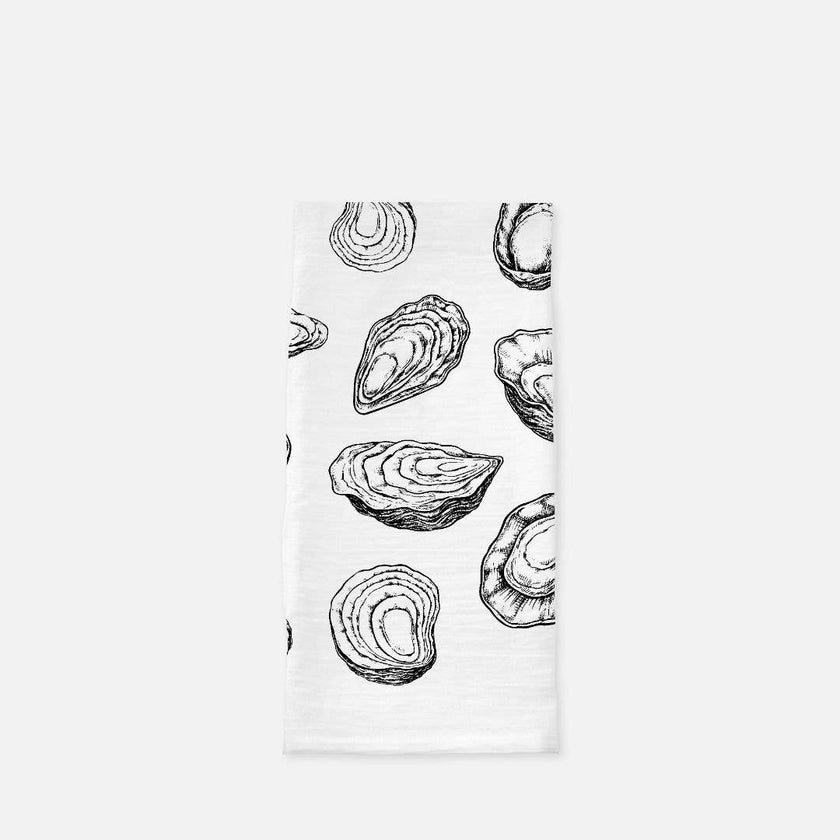 Oyster Printed 100% Cotton Kitchen Tea Towel