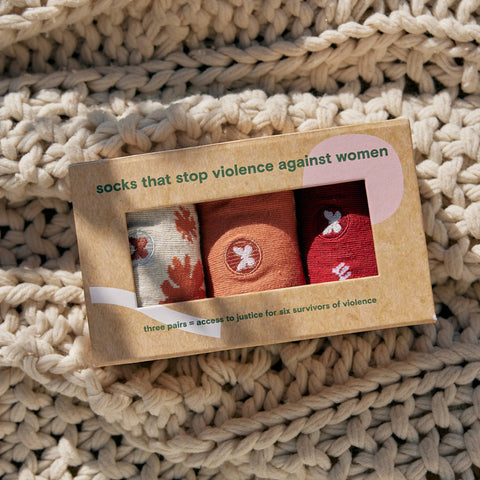 Stop Violence Against Women Socks Gift Box