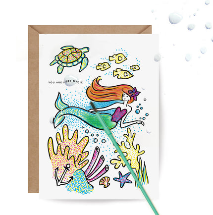 Paint With Water Mermaid Birthday Card