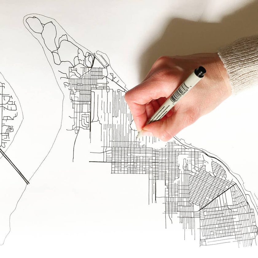 Tacoma Washington City Lines ART PRINT