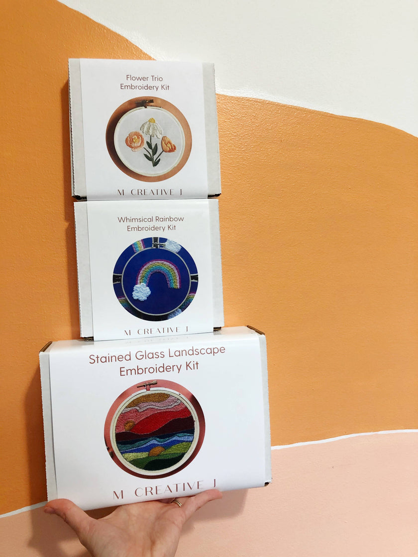 Stained Glass Landscape - Intermediate Hand Embroidery Kit