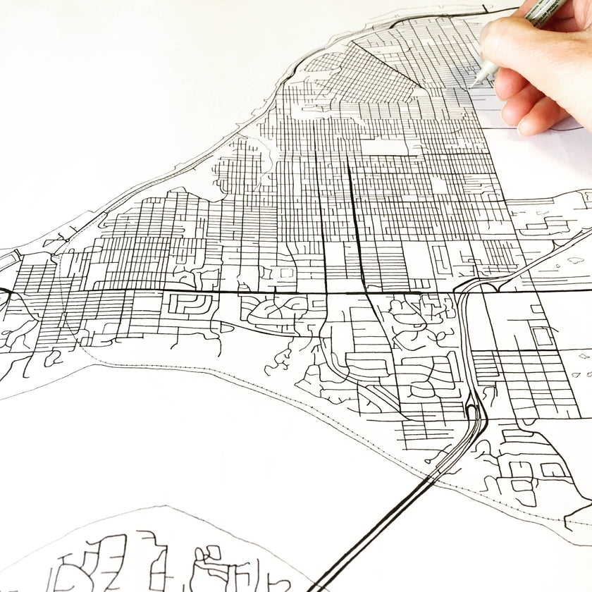 Tacoma Washington City Lines ART PRINT