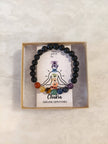 Chakra Gemstone Bracelet with Lava Rock Diffuser Beads
