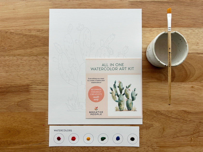 All-In-One Beginner Watercolor Kit - Desert Cactus