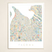 Tacoma Watercolor Map Print