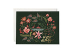 Pink Flamingos birthday greeting card