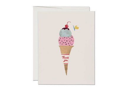 Ice Cream Cone thank you greeting card