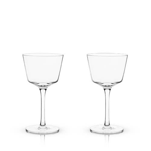 Raye™ Angled Crystal Nick & Nora Glasses - Set of 2