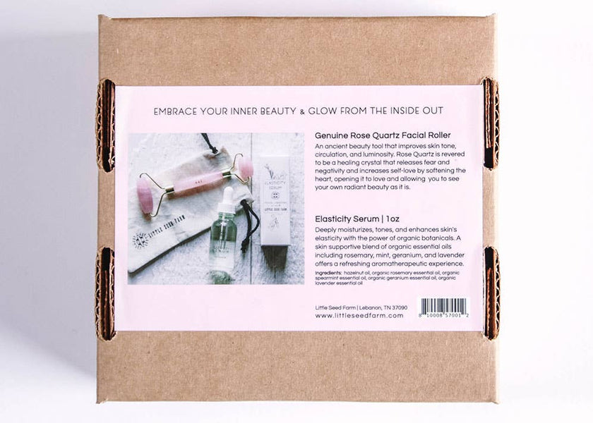 Rose Quartz Roller + Elasticity Serum Gift Set