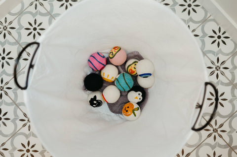 Organic Wool Dryer Balls--Whimsical Watermelon