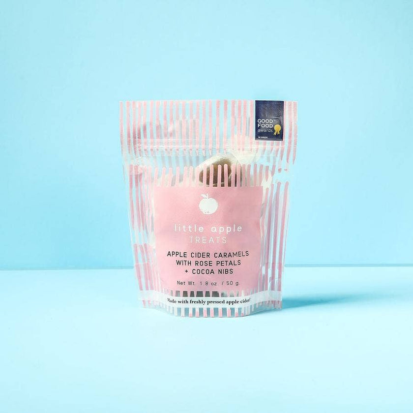 Rose Petals + Cocoa Nibs Apple Cider Caramel Treats