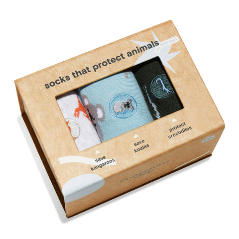 Kids Protect Animals Socks Gift Box