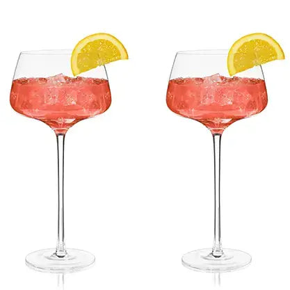 Raye™ Angled Crystal Stemmed Amaro Spritz Glasses - Set of 2