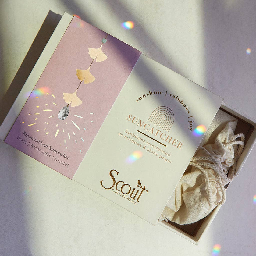 Botanical Leaf/Amazonite Suncatcher