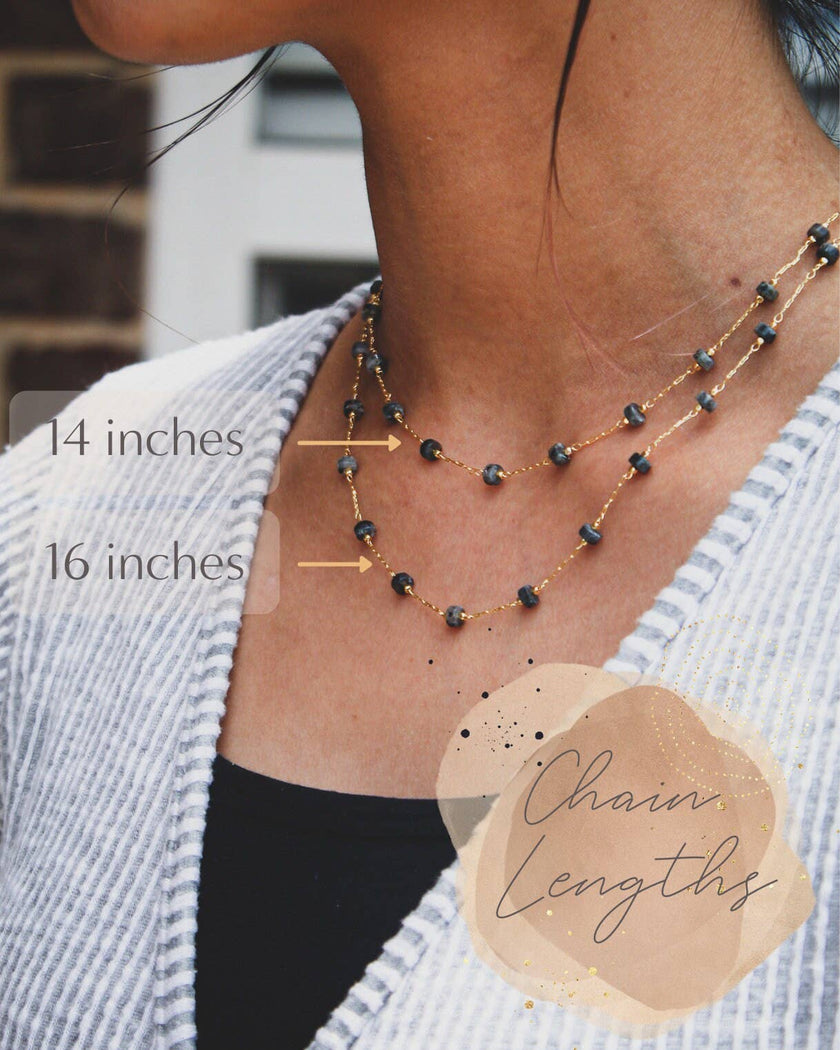 18K Dainty Gold Gemstone Choker