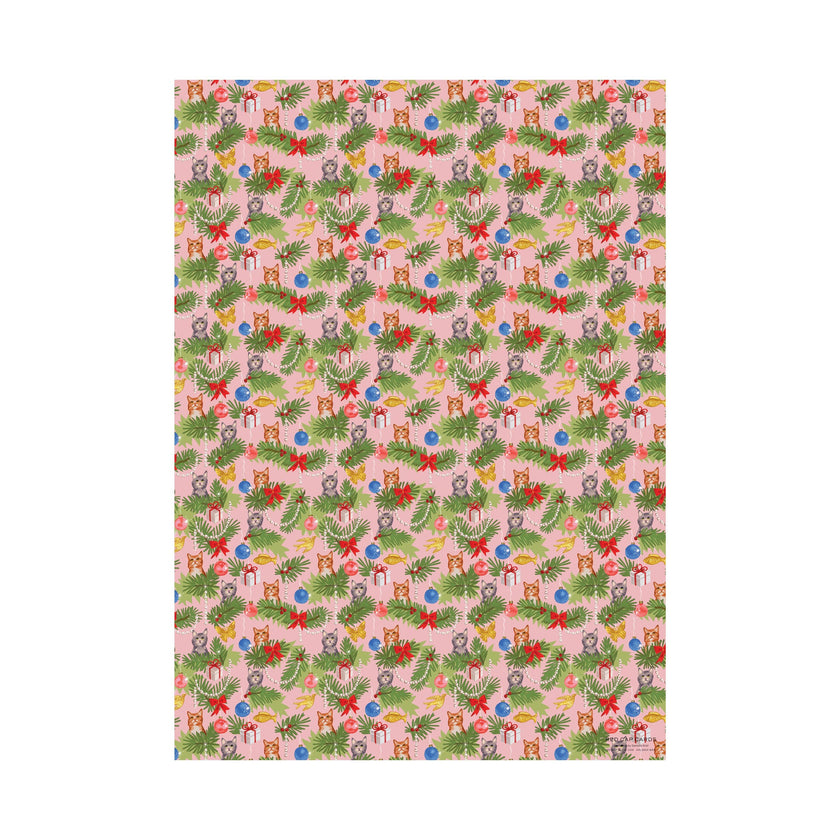 Meowy Christmas holiday wrapping paper