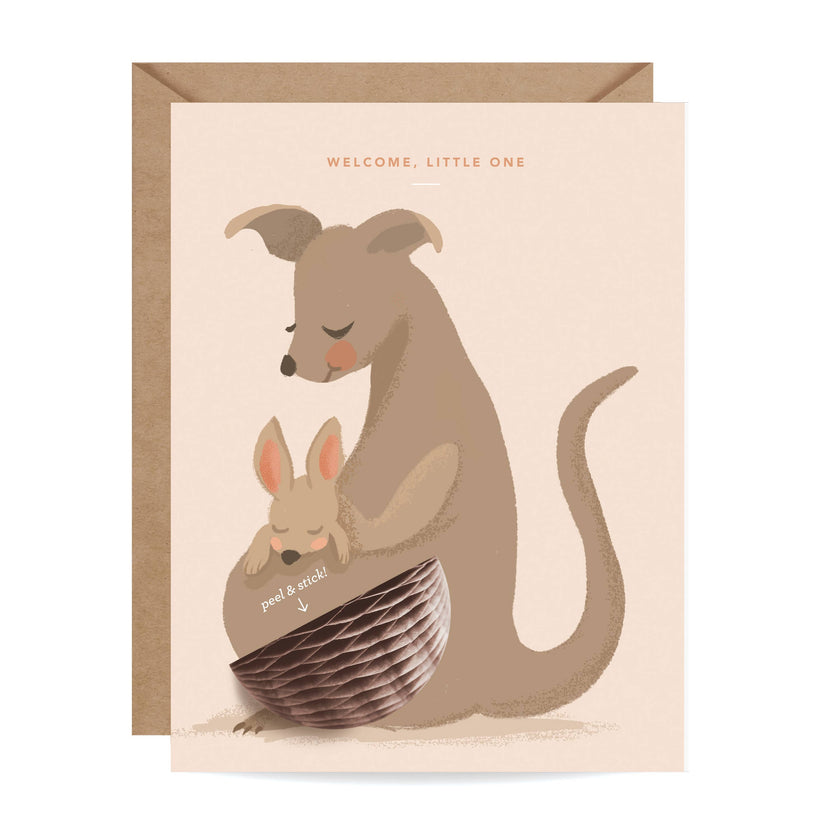 Pop-up Kangaroo New Baby Card
