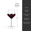 Raye™ Angled Crystal Burgundy Glasses - Set of 2