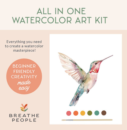 All-In-One Beginner Watercolor Kit - Hummingbird