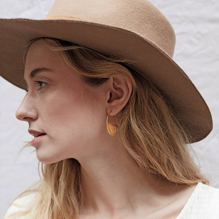 Lunar Hoop/Gold Vermeil Earrings