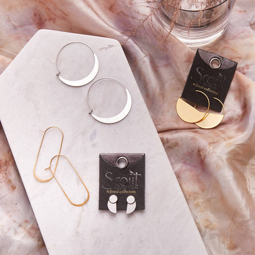 Lunar Hoop/Gold Vermeil Earrings