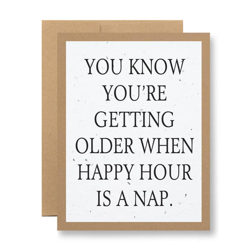 Birthday Card - happy hour is a nap - Seed Paper Card