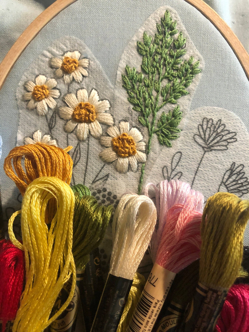 Wildflower Stems Embroidery - Peel Stick & Stitch Patterns