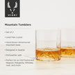Pacific Northwest Mountain Themed Crystal Tumblers Set of 2