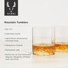 Pacific Northwest Mountain Themed Crystal Tumblers Set of 2