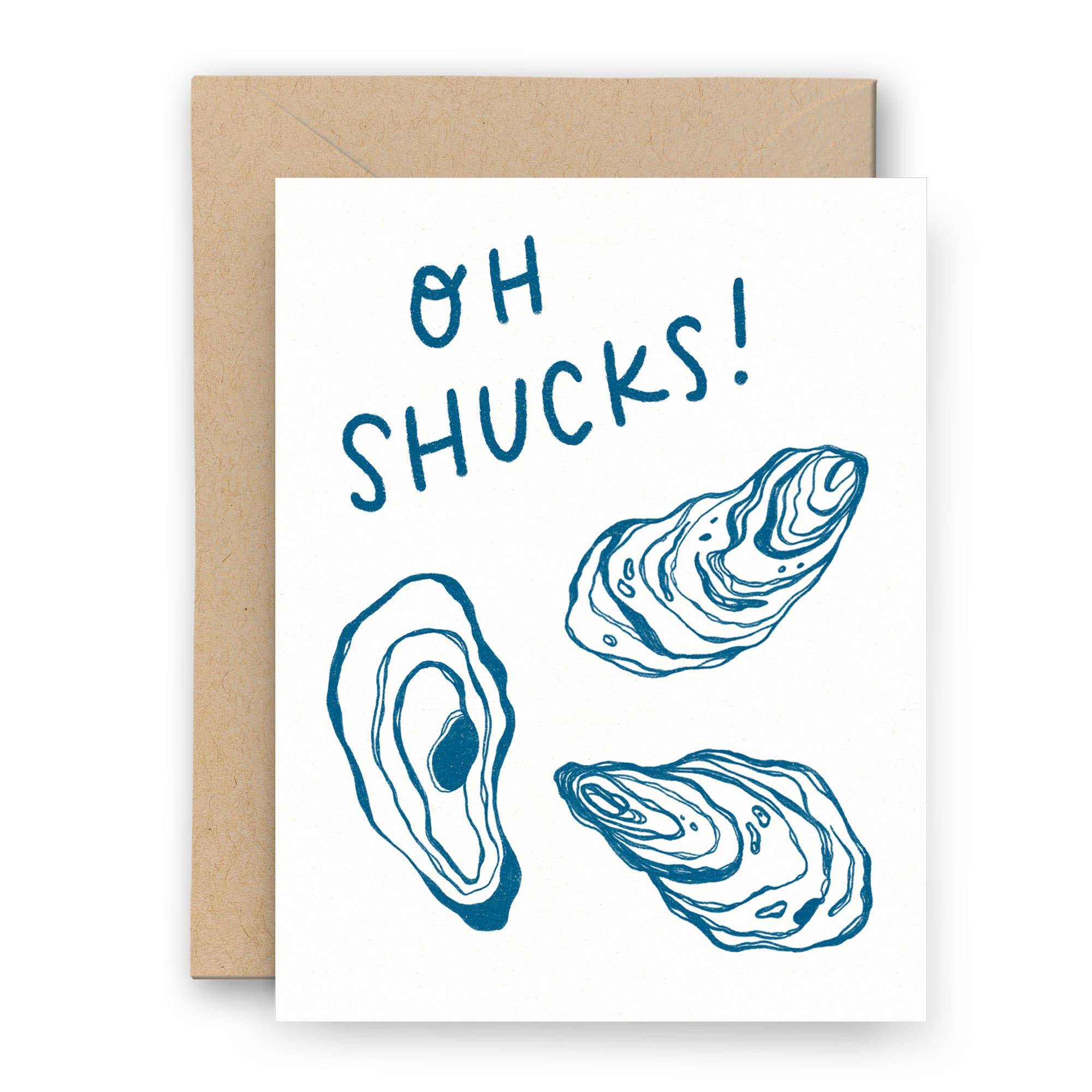 Oh Shucks! Oyster Shell Letterpress Card – Hive Co.