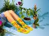 Mushroom Butterfly Socks - Women's 1970s Retro Crew Socks