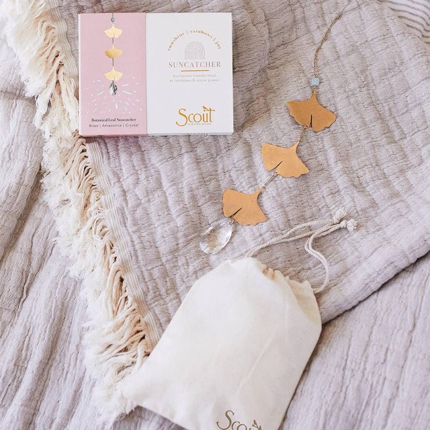 Botanical Leaf/Amazonite Suncatcher