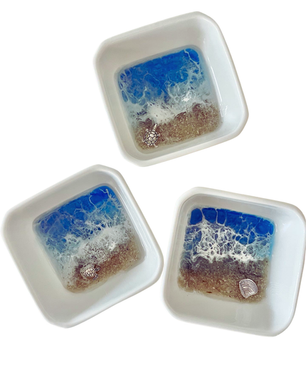 Square Shaped Ocean Resin Trinket Dish