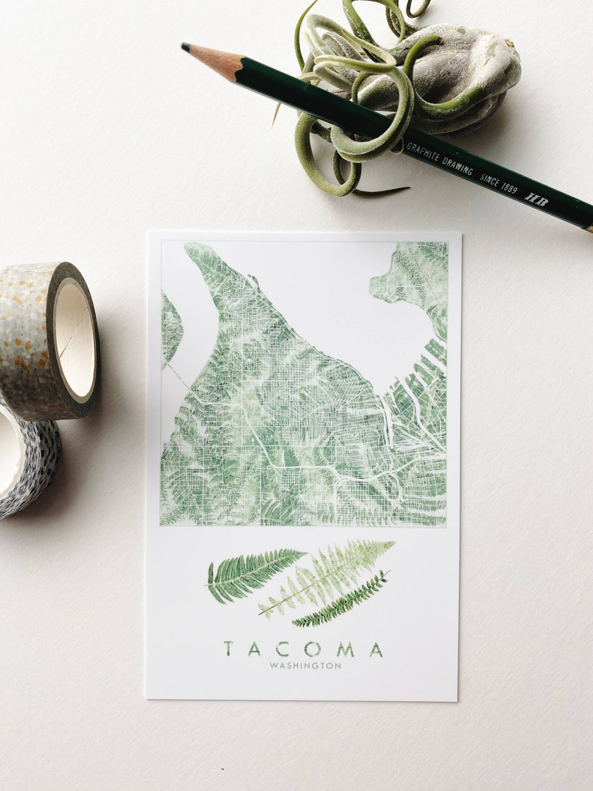Tacoma Washington Ferns Postcard