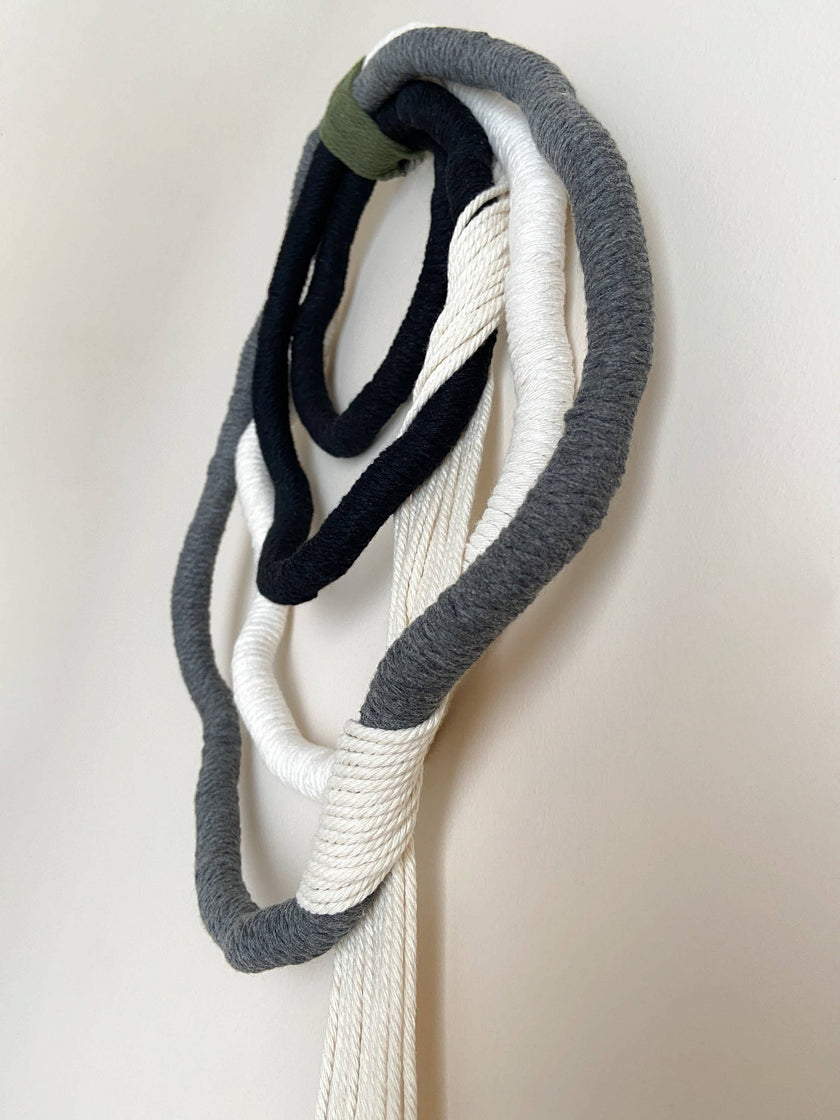 Large Monochrome Wrapped Wall Hanging