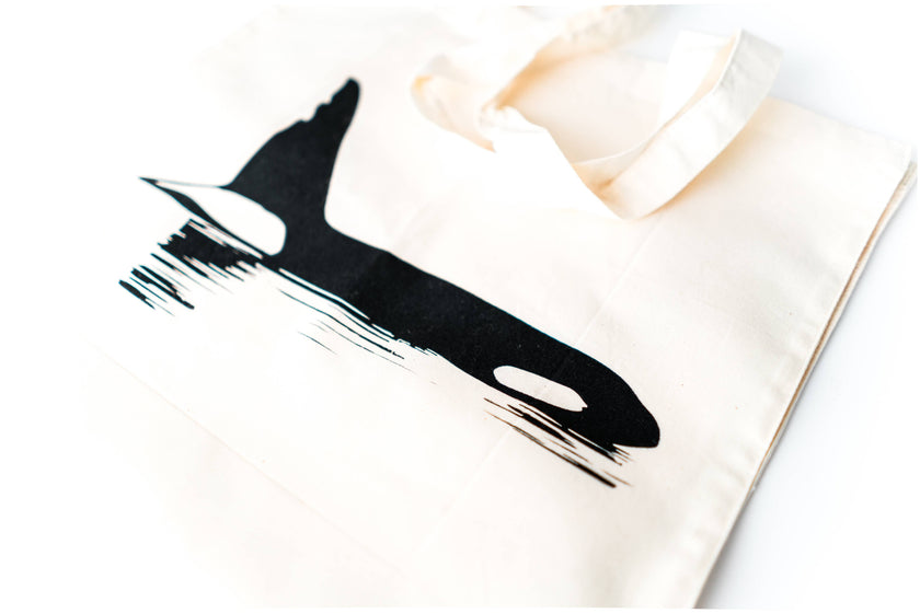 Chainsaw the Orca Printed Organic Cotton Tote Bag
